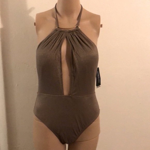 Kenneth Cole New York, gold swimsuit, tummy toner, size medium - Picture 1 of 5